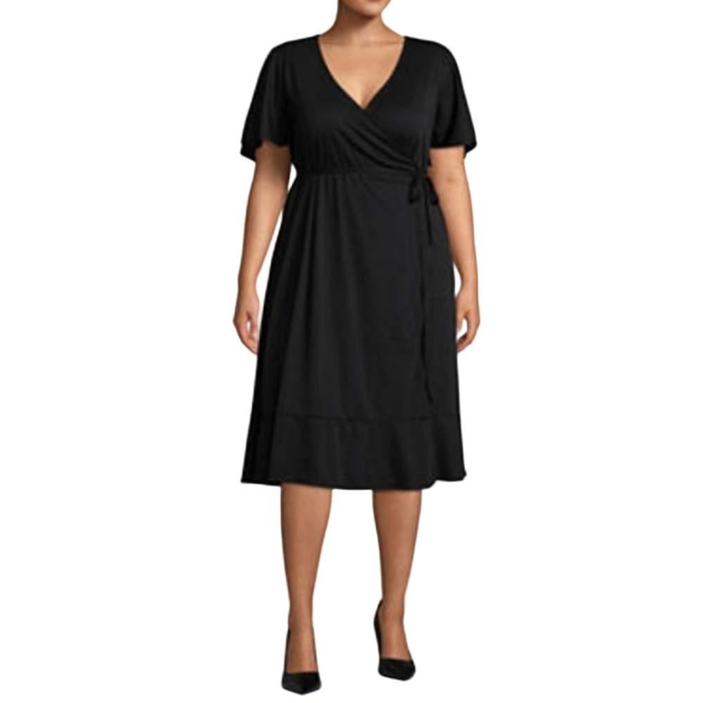 NWT Women's Worthington Black Wrap Dress